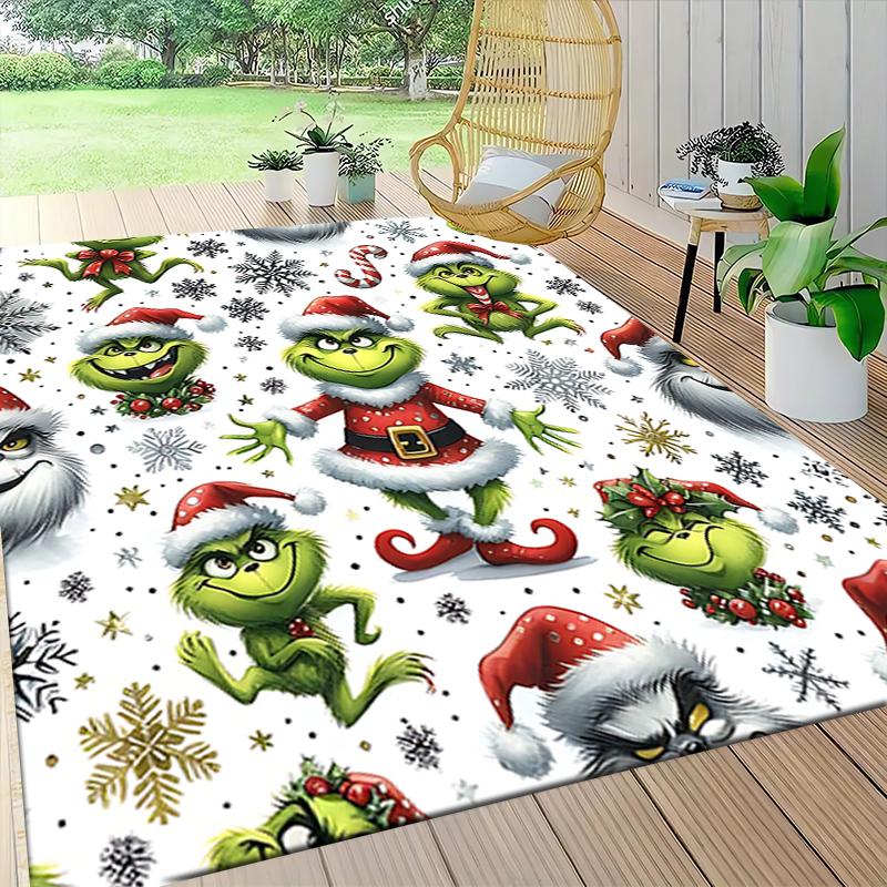 Grinch Christmas Carpet Rug Soft Washable Antislip Home Living Room Sofa Mats Personalized Christmas Rug