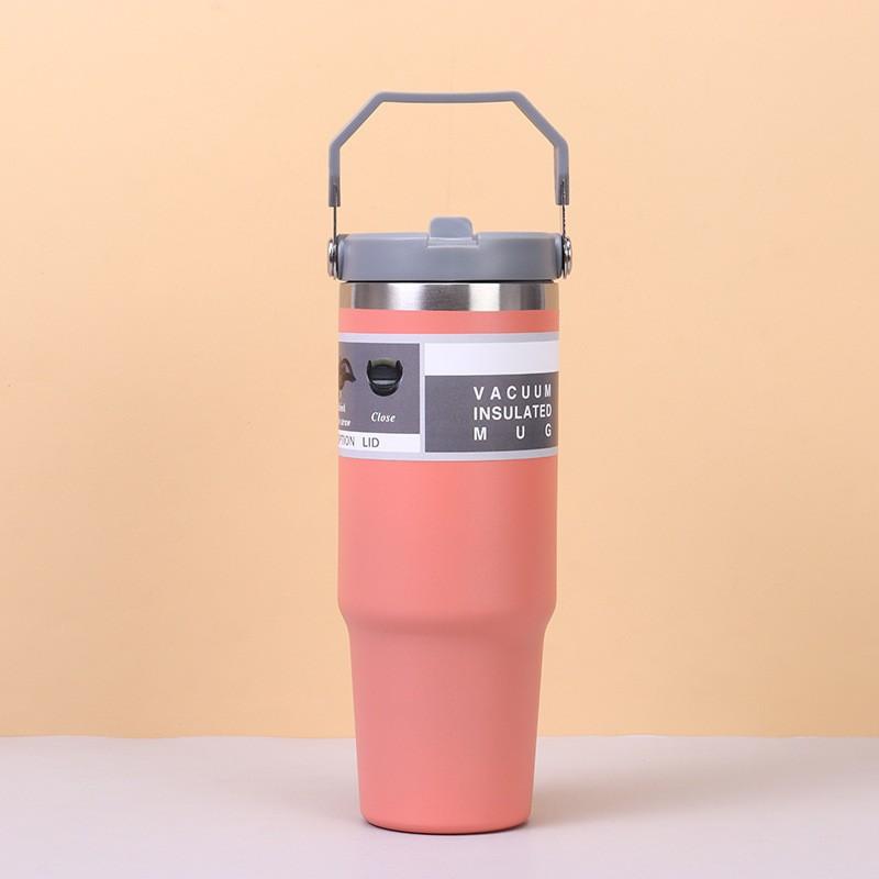 30 Oz Insulated Mug 304 Stainless Steel Drinkware Vacuum Insulation BPA Free Tritan Material, Perfect for Iced and Hot Drinks