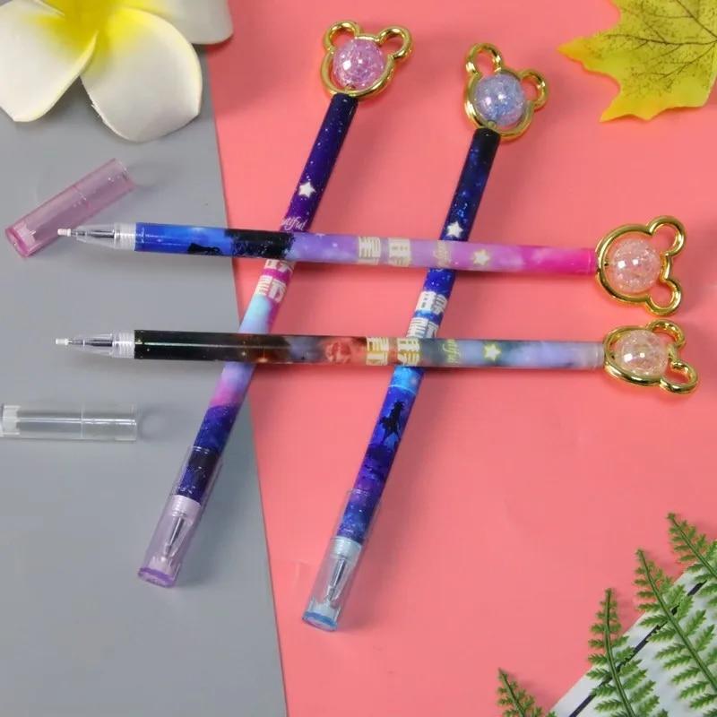 Cute Cartoon Crystal Bear Gel Ink Pens Kawaii Stationery Material Office School Supplies Kids Gifts 1 Piece