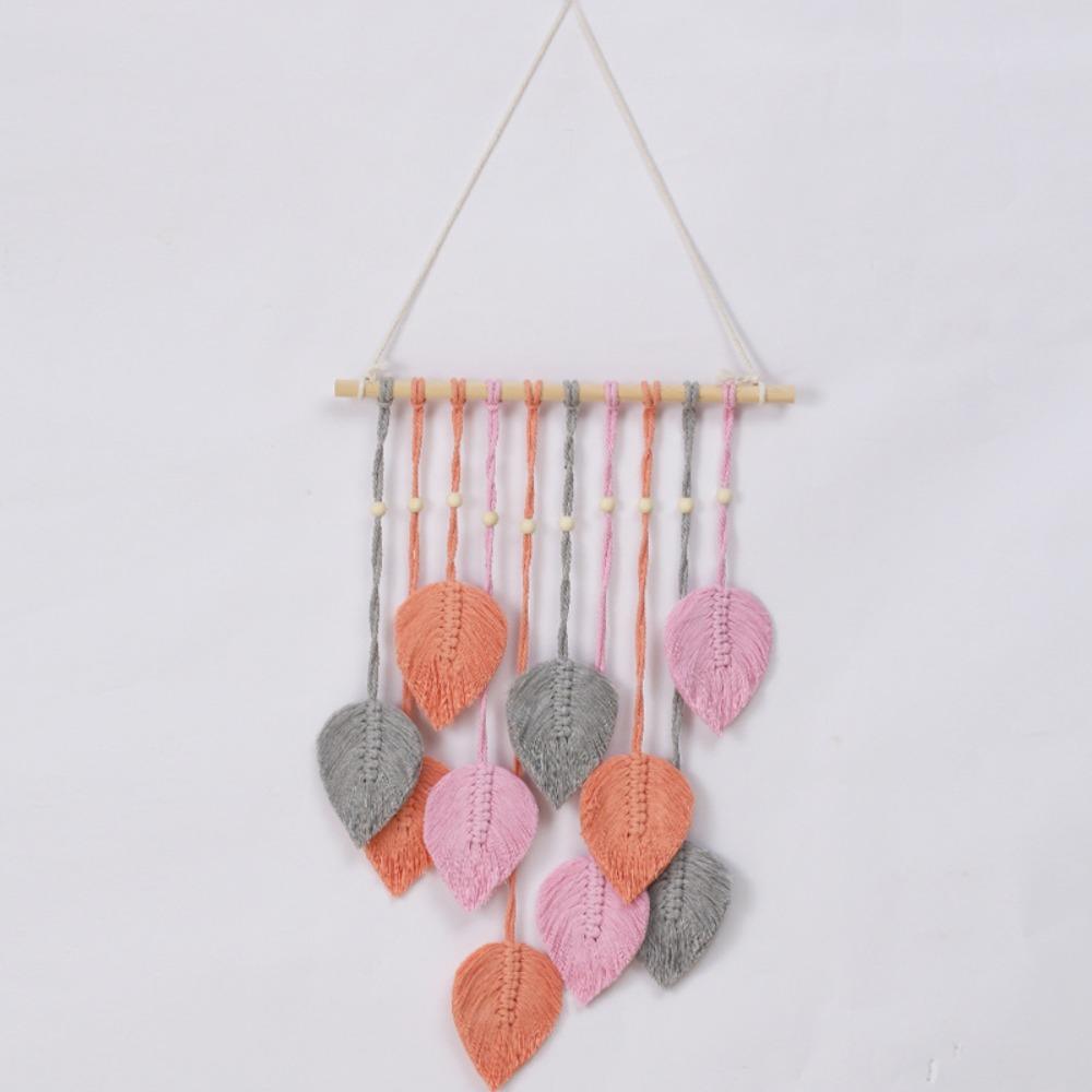 Handmade Boho Wall Decor Macrame Wall Hanging Pendant Creative Wall Art Leaf Tapestry  Homestay