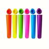 6PCS Molds, Reusable Silicone Ice Pop Molds, Multi Colors Popsicle Maker With Lids, Colorful Handheld Stick Ice Cream Molds