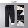 Men's Winter Waterproof Thickened Padded Pants - Straight Leg, Lambswool Lined, Plus Size, Casual Outerwear