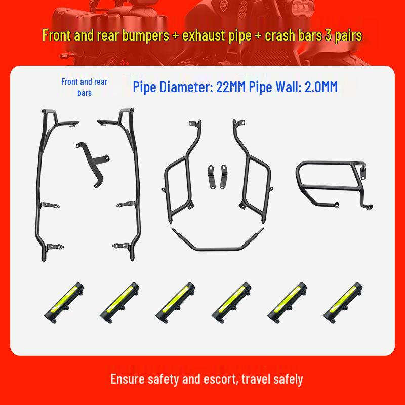 Chunfeng 150SC-F Scooter Bumper Exhaust Pipe Guard - Full Coverage Protection Bar for Front and Rear.