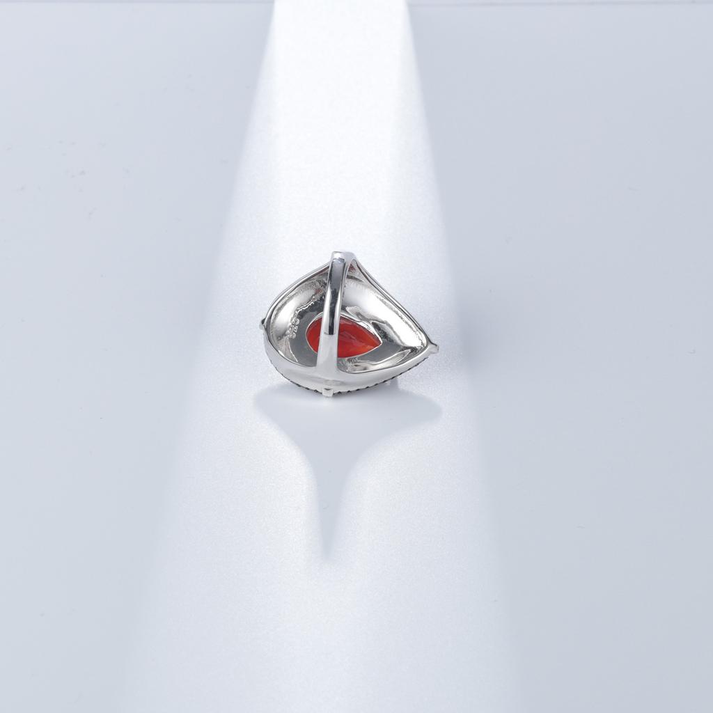 Original Designer Luxury Onyx Ring, Adjustable Retro Style 925 Silver Inlaid with Natural Gemstone Enamel Ring