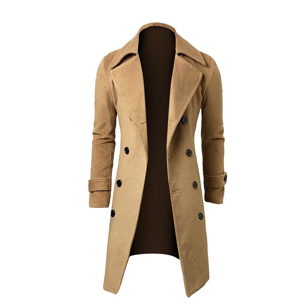 Winter Men Slim Stylish Trench Coat Double Breasted Long Jacket Coat