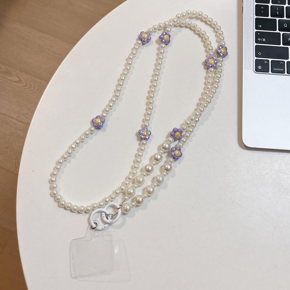 Hanging Rope Crossbody Phone Strap Flower Beads Phone Neck Straps  Hanging Ornaments