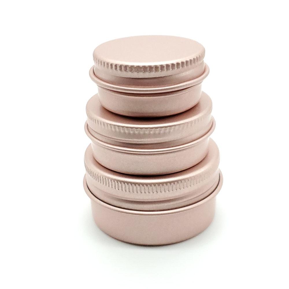 10 шт. пустые алюминиевые жестяные банки розового золота с завинчивающейся крышкой 10 г, 15 г, 30 г, банки для специй со свечами, металлические контейнеры с винтовой крышкой