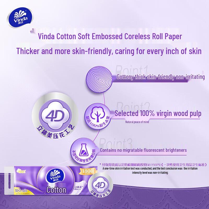 Vinda V4657 Soft & Strong 4-Ply Toilet Paper