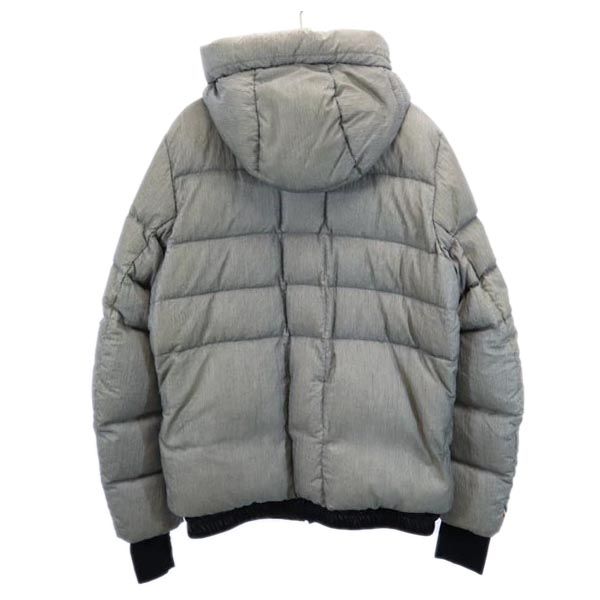 MONCLER Logo embroidery Down jacket 4 gray Men's Used