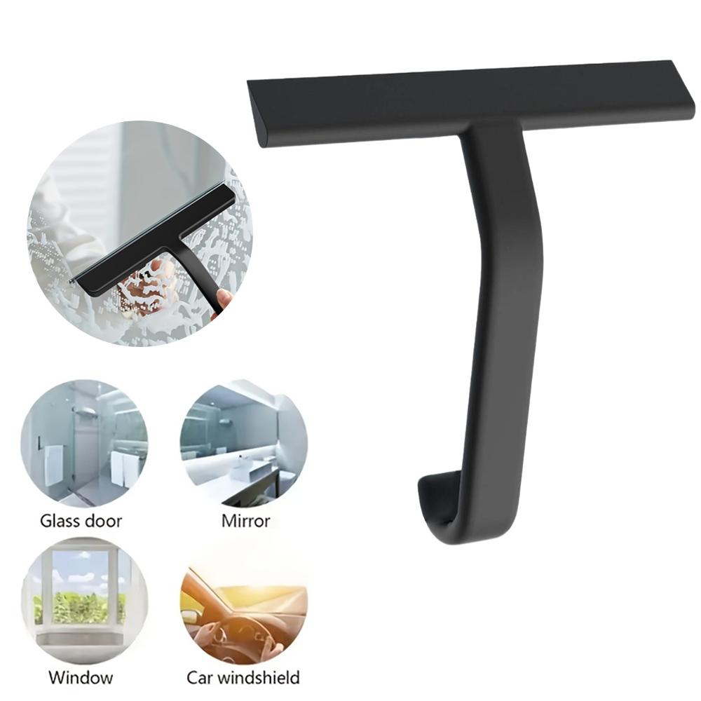 Bathroom Shower Squeegee Built-in Hook Silicone Scraper Streak Free Glass Wiper for Mirror Tile Car Windshield Household Cleaner