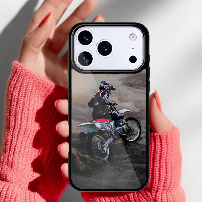 Чехол для телефона Moto Bike Motocross для iPhone 17 Air 16e 15 14 13 Pro Max Задняя крышка для 12 11 Pro Coque