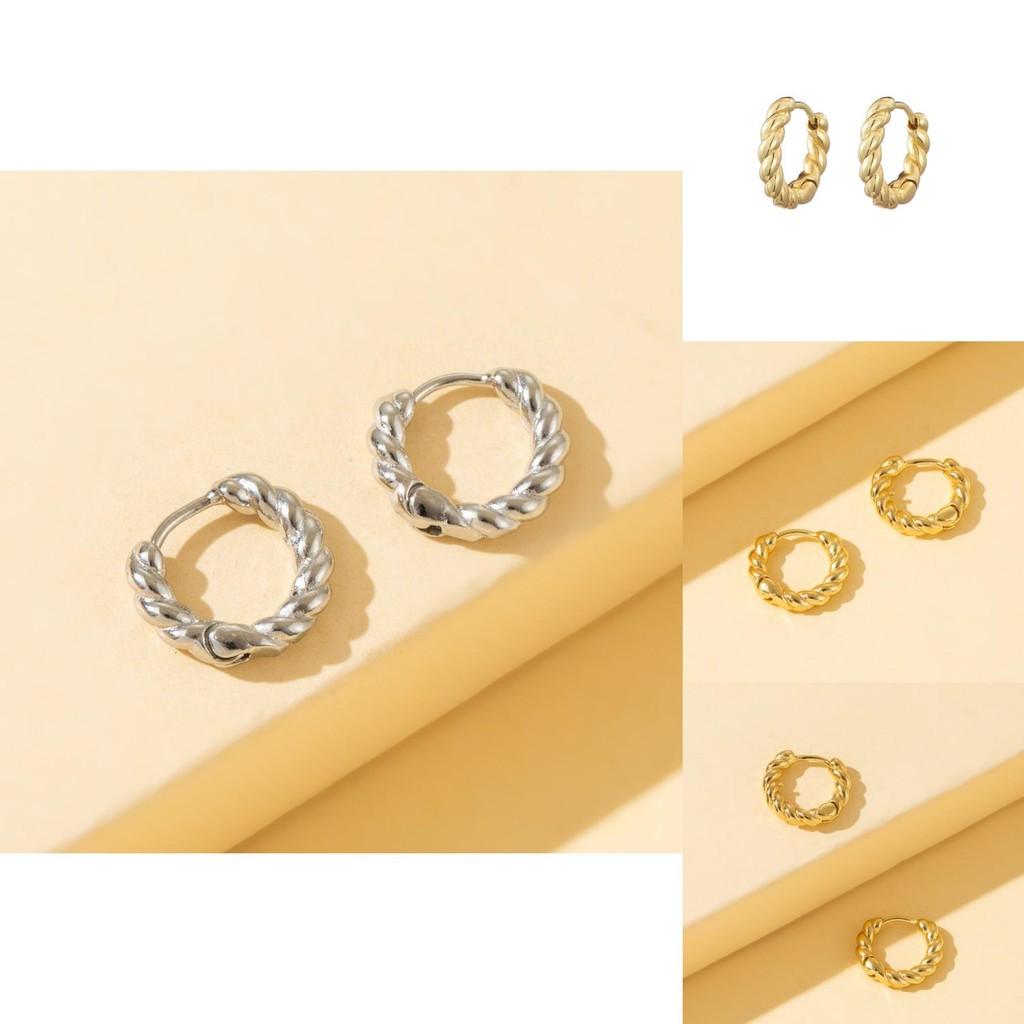 Trendy Geometric Copper Earrings Chic Minimalist Fashion Jewelry For Women