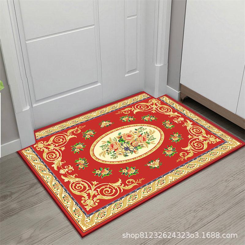 European Style Modern Non-Slip Water-Absorbing Door Mat, Machine Washable Entrance Carpet