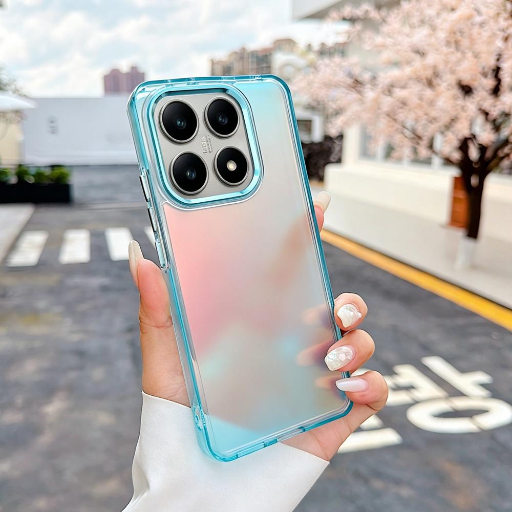 KEYSION Модный лазерный градиентный цветной чехол для телефона для Xiaomi 14T 14T Pro 5G, мягкий ударопрочный задний чехол из ТПУ+ПК для Xiaomi 14T 5G