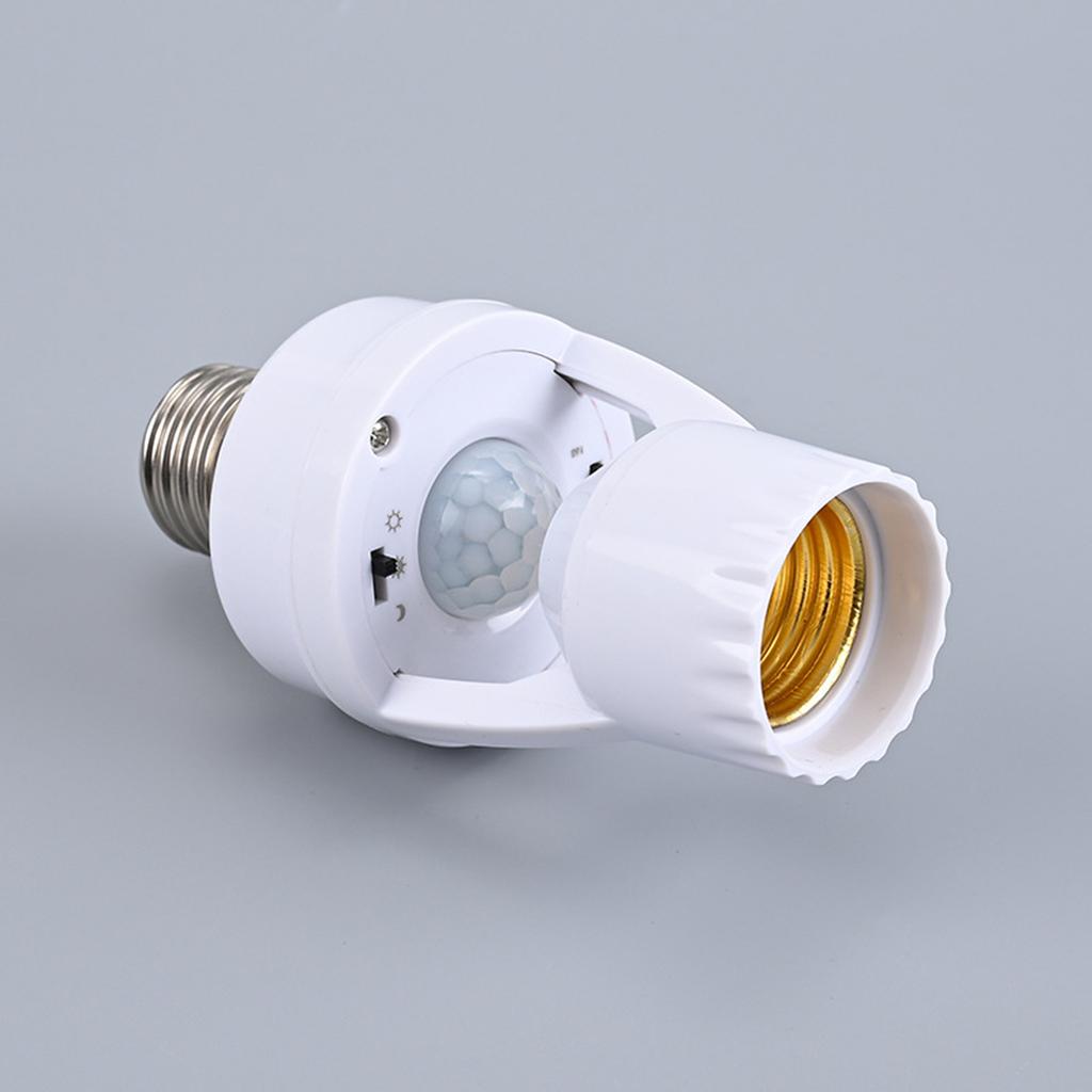 E27 Motion Sensor Lamp Holder LED Light Bulb Socket Adapter PIR E27 Lamp Base for Stair Garage