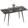 Extendable Dining Table, Expandable Table for 6-8 People, Kitchen Table with Solid Steel Legs