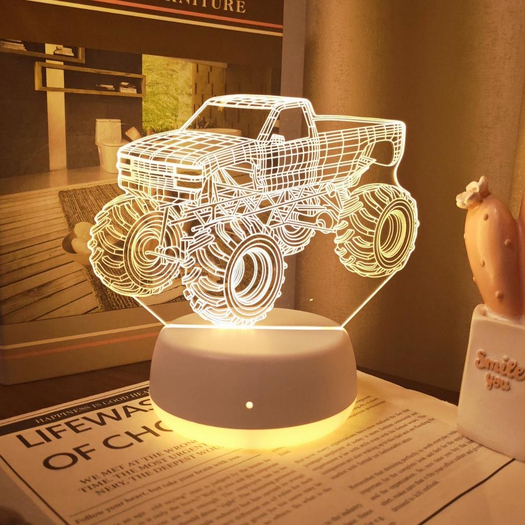 USB 3D креативные ночники в виде внедорожника, декоративные светильники для спальни и гостиной, настольные декоративные светильники