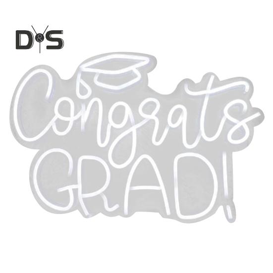 Светодиодная неоновая вывеска Congrat Grad, не мерцает, яркость регулируется, питание от USB, ночник Congrat Graduation Sign