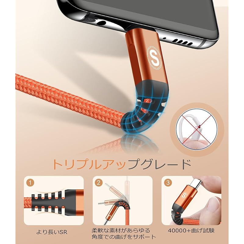 Кабель USB Type C [3 м/комплект из 2 шт.] Кабель Sweguard USB-C и USB-A 3,1 А [совместимый с быстрой зарядкой QC3.0] кабель для зарядки типа C для iPhone16/iPhone 15 Pro MAX,