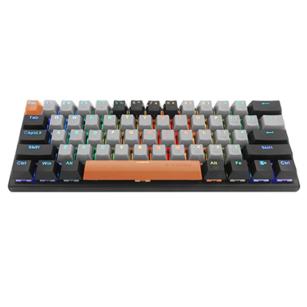 60% PBT Keycaps Portable Keyboard Custom Switches RGB Backlight Wired Mini Mechanical Gaming Keyboard for PC Gamer