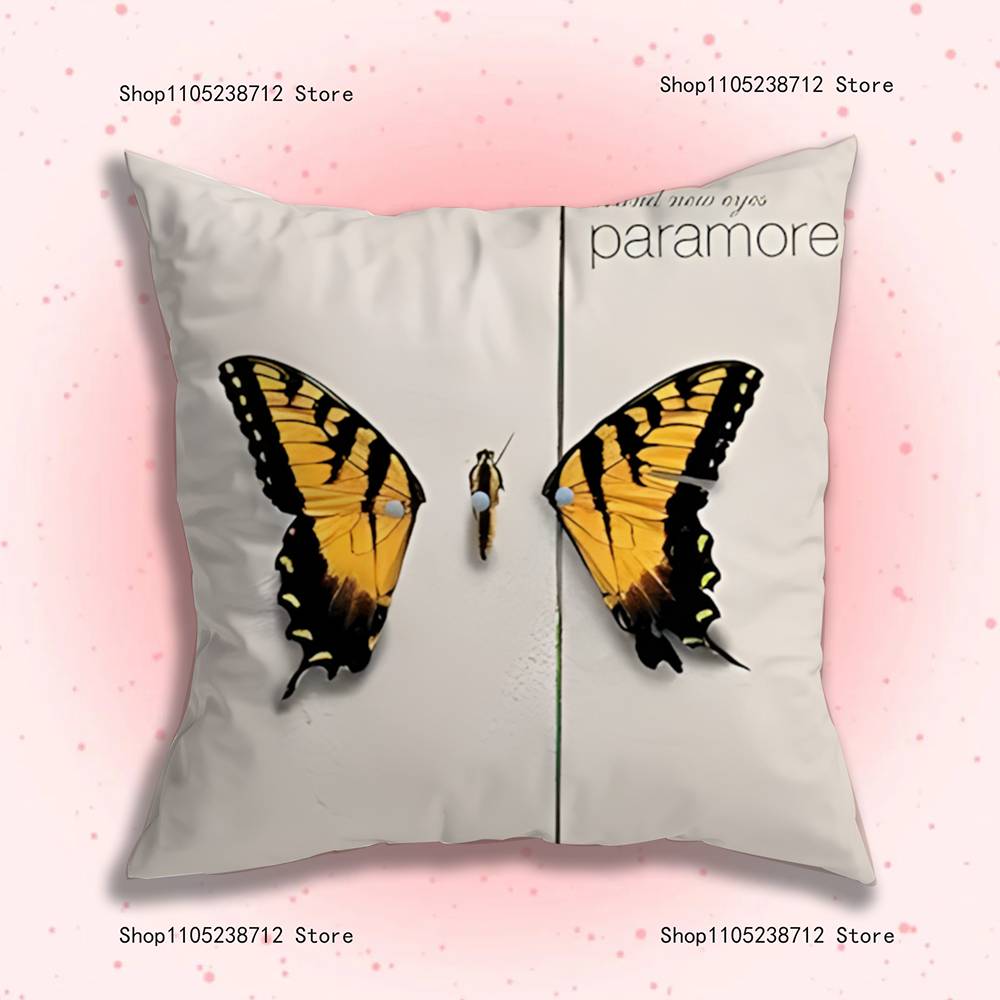 Подушка с принтом Paramore Чехол для подушки Плюшевая ткань Мягкий чехол для подушки Двусторонний принт Чехол для диванной подушки Плед