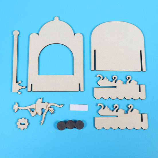 1 набор DIY Магнитная модель балетной девочки, набор для самостоятельной сборки, деревянная головоломка, танцевальная сцена, строительство, поделки, дети, STEM, образовательная игрушка для экспериментов в области науки
