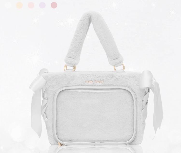 Плюшевая сумка-тоут через плечо Ita Original Bolsos De Mujer Прозрачный Tote Sac Femme Студенческие сумки с лентой для женщин Большая вместимость Bolso