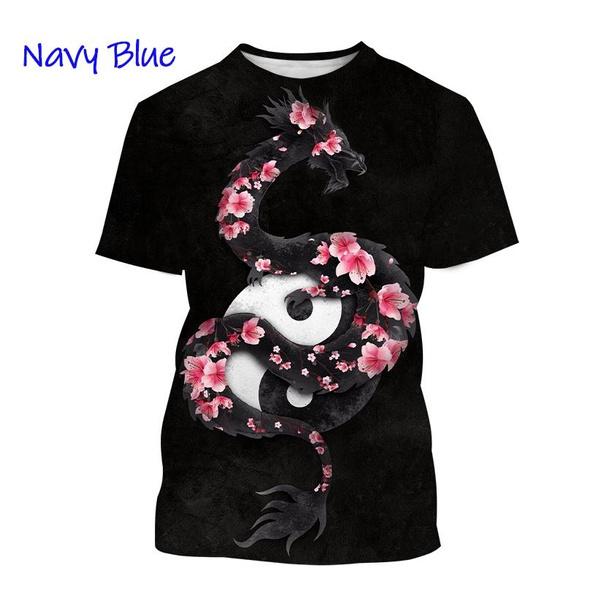 Мужские футболки Bagua Tai Chi Yin Yang Koi Dragon, уличная одежда унисекс, крутая модная повседневная футболка с коротким рукавом с 3D принтом, одежда