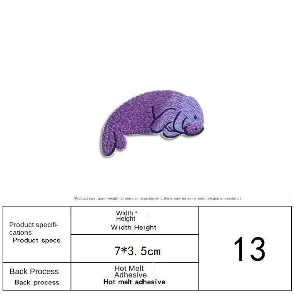 15pcs Ocean Fish DIY Iron on Patches Cat Dog Embroidered Cloth Stickers Sewing Supplies  on Clothes