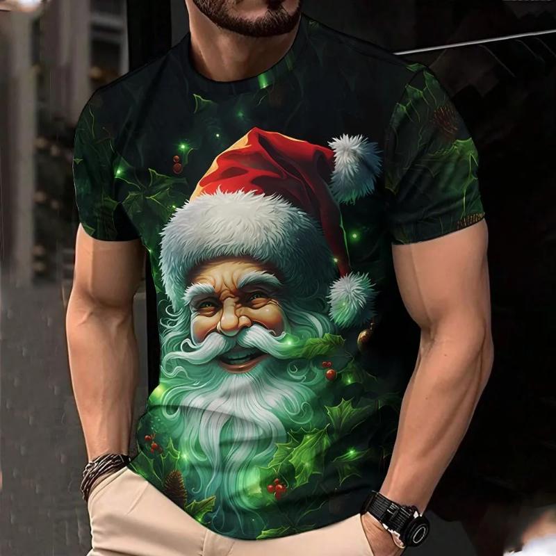 Fashion Men's Crew Neck Short Sleeve 3D Color Printing Casual Short Sleeve Crew Neck T-Shirt