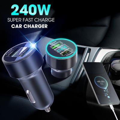 240 Вт 2 порта Type-C DC5V PD быстрая зарядка автомобильное зарядное устройство USB Type C телефон адаптер зарядные устройства в машину для IPhone Mi Samsung Universal