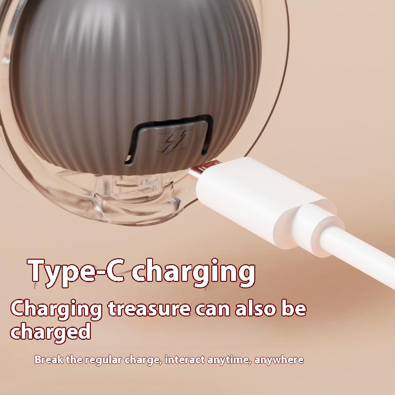 Cat Interactive Ball Toy Automatic Rolling Ball Faux Tail Rechargeable Smart Pet Electric Toy Dog Cat Training Imitate Mouse Smart Pet Plush Toy