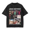 Hot Sale Jonas Brother 20th Anniversary Poster Print T-Shirt Men Women Vintage Washed Cotton Oversized Harajuku Style Summer Tee