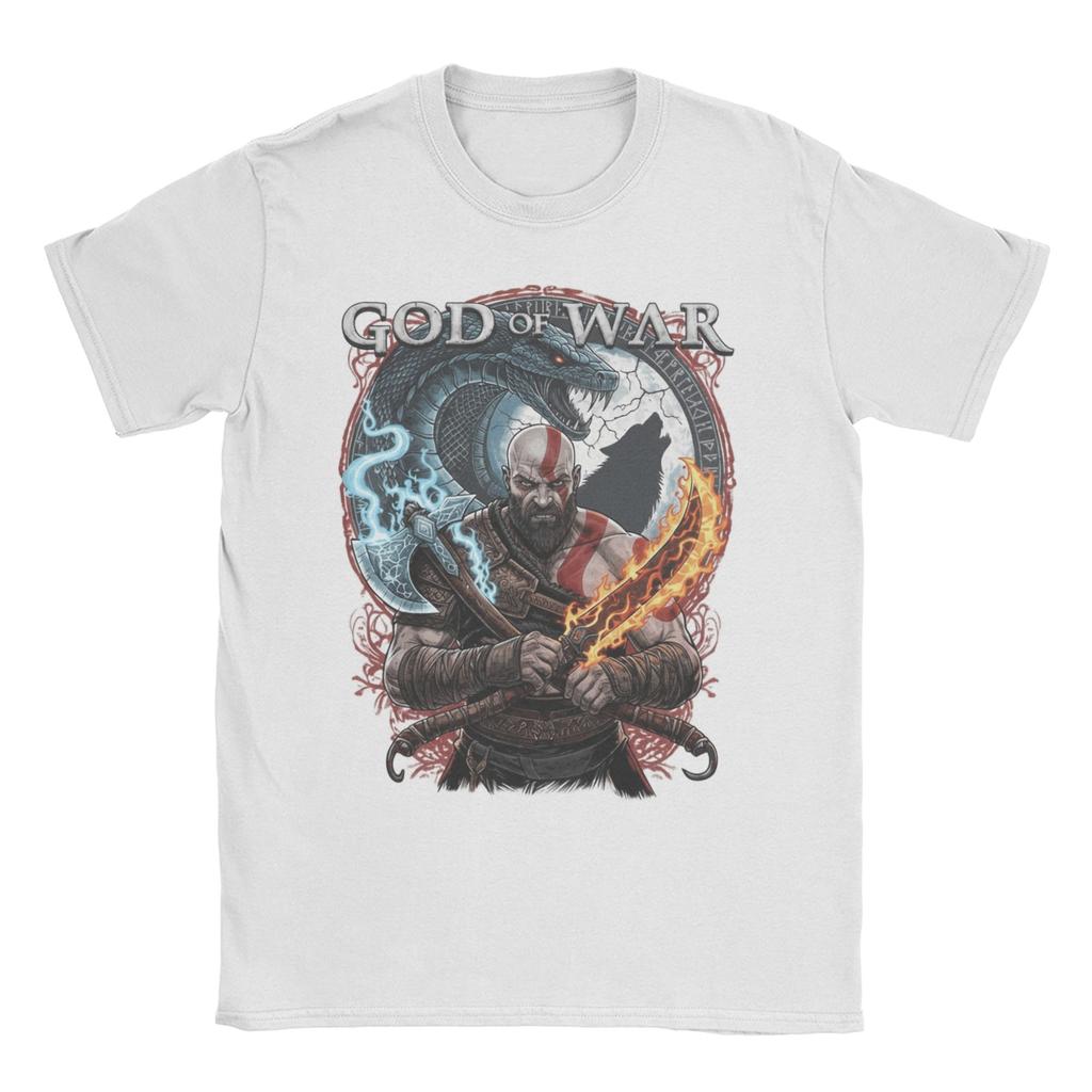 Unisex Womens Gaming Kratos God of War T Shirt Cotton Clothes Crazy Short Sleeve Round Collar Tee Shirt 4XL 5XL 6XL TShirt