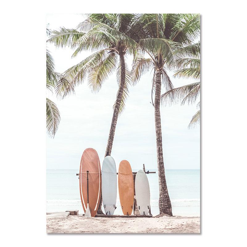 Солнечный Берег Постеры для украшения серф-доски Морская черепаха Океанский пейзаж Холст Картина Скандинавская Приморская Картина Для Декора Гостиной