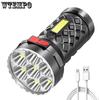 Multifunctional Torch 7led Outdoor Home Portable USB Rechargeable Waterproof Cob Side Light Strong Light Torch