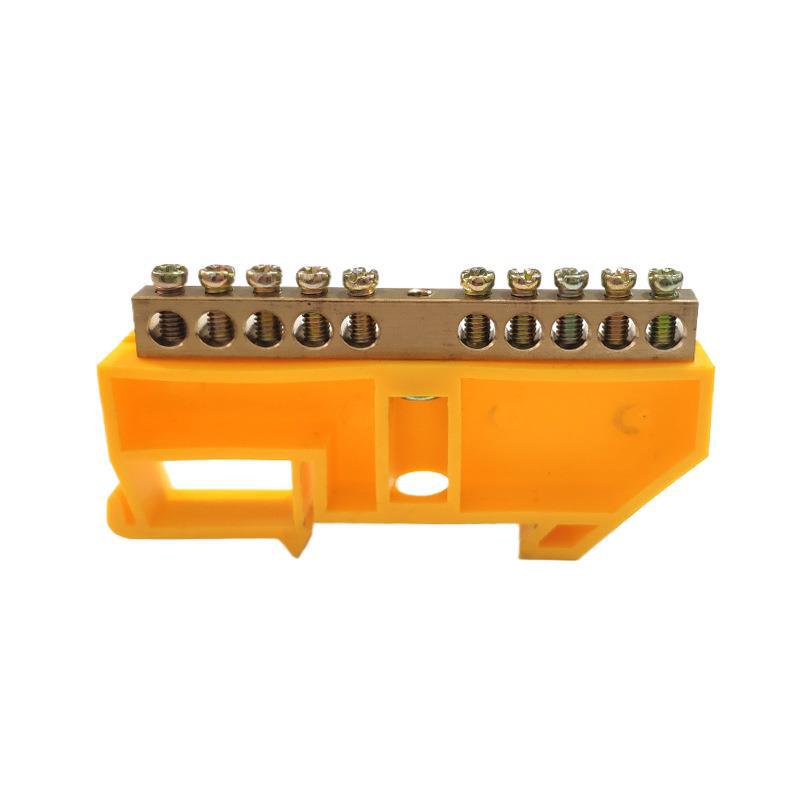 DIN Rail Terminal Block: Copper Busbar with 6-16 Holes Neutral/Ground Distribution