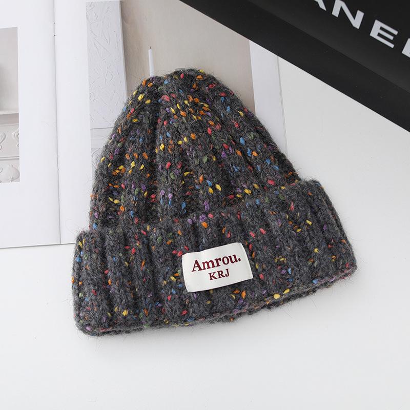 Шляпа Женская Осень и Зима Новая Универсальная Шерстяная Шляпа Теплая Защита Ушей Ветрозащитная Вязаная Шапка Холодная Шапка