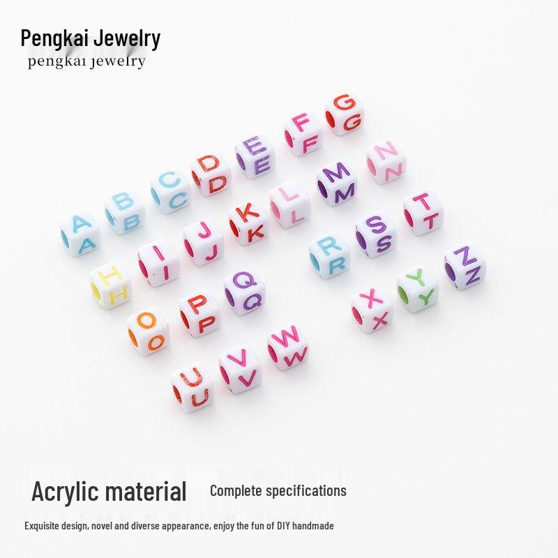 Акриловые бусины с большими отверстиями в виде букв для изготовления украшений своими руками, браслетов и ожерелий