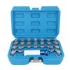 21pcs Wheel Lock Lug Nut Remover Tool Kit With 12in Drive Adapter Steel Chrome Plated 36 1 300 for