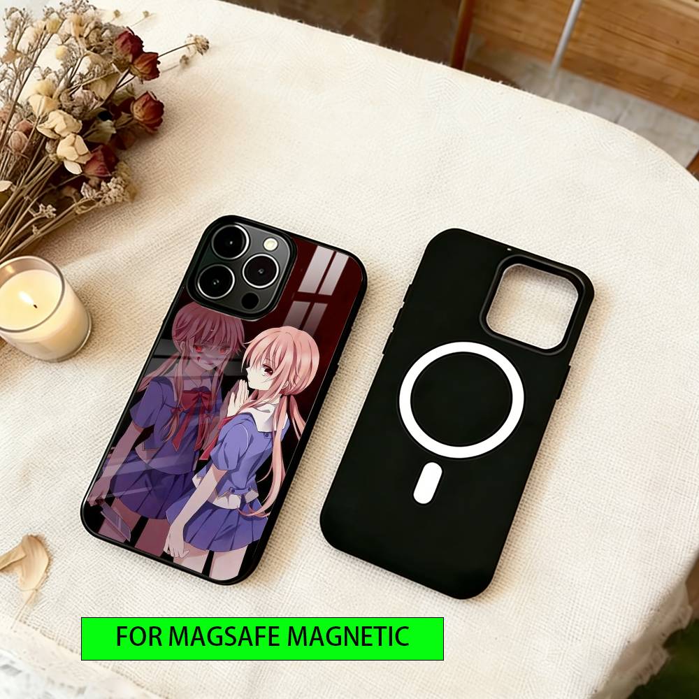 Чехол для телефона Гасай Юно из «Дневника будущего» для iPhone 17, 16, 15, 14, 13, 12, 11 Plus, Pro, магнитный, для беспроводной зарядки MagSafe