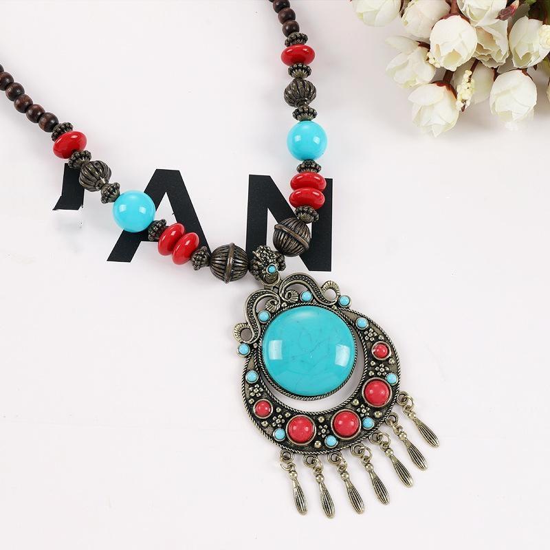 Vintage Fashion Necklace Bohemian National Style Long Exaggerated Personality Clothing Chain Women With Accessories AVE