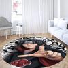 Popular Anime Naruto Circular Carpet Fashion Pattern Soft Plush Rug Non-Skid Mat For Boys Kids Bedroom Living Room Home Decor
