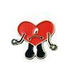 Heart-Shaped Cartoon Brooch: Cute Metal Accessory for Hats & Clothing