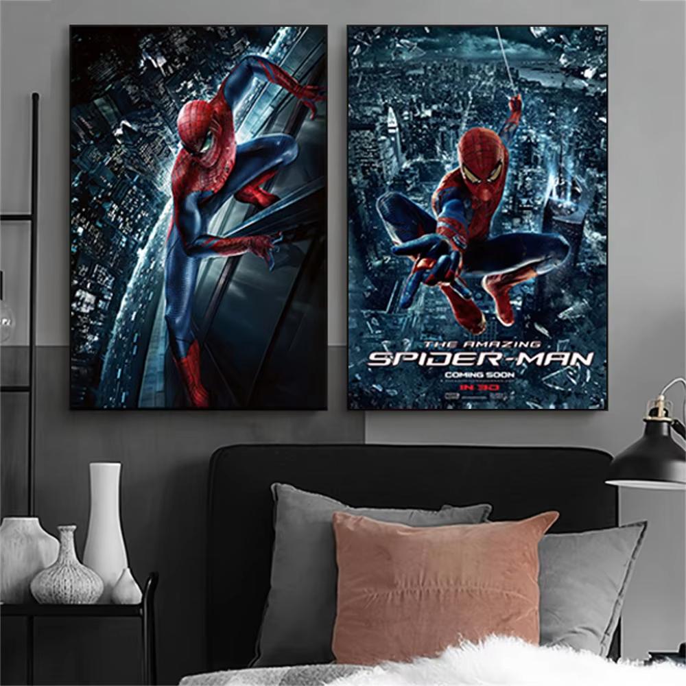 Холст Marvel Человек-Паук Настенное Искусство Постер H Супергерой Фильм Декор Гостиной Детская Комната