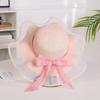 UV Protection Bow Straw Hat Weave Outdoor Visor Cap Fashion Sun Protection Cap  Vacation