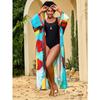 Plus Size Women's Print Beach Holiday Long Cardigan Bikini with Swimsuit Cover Up