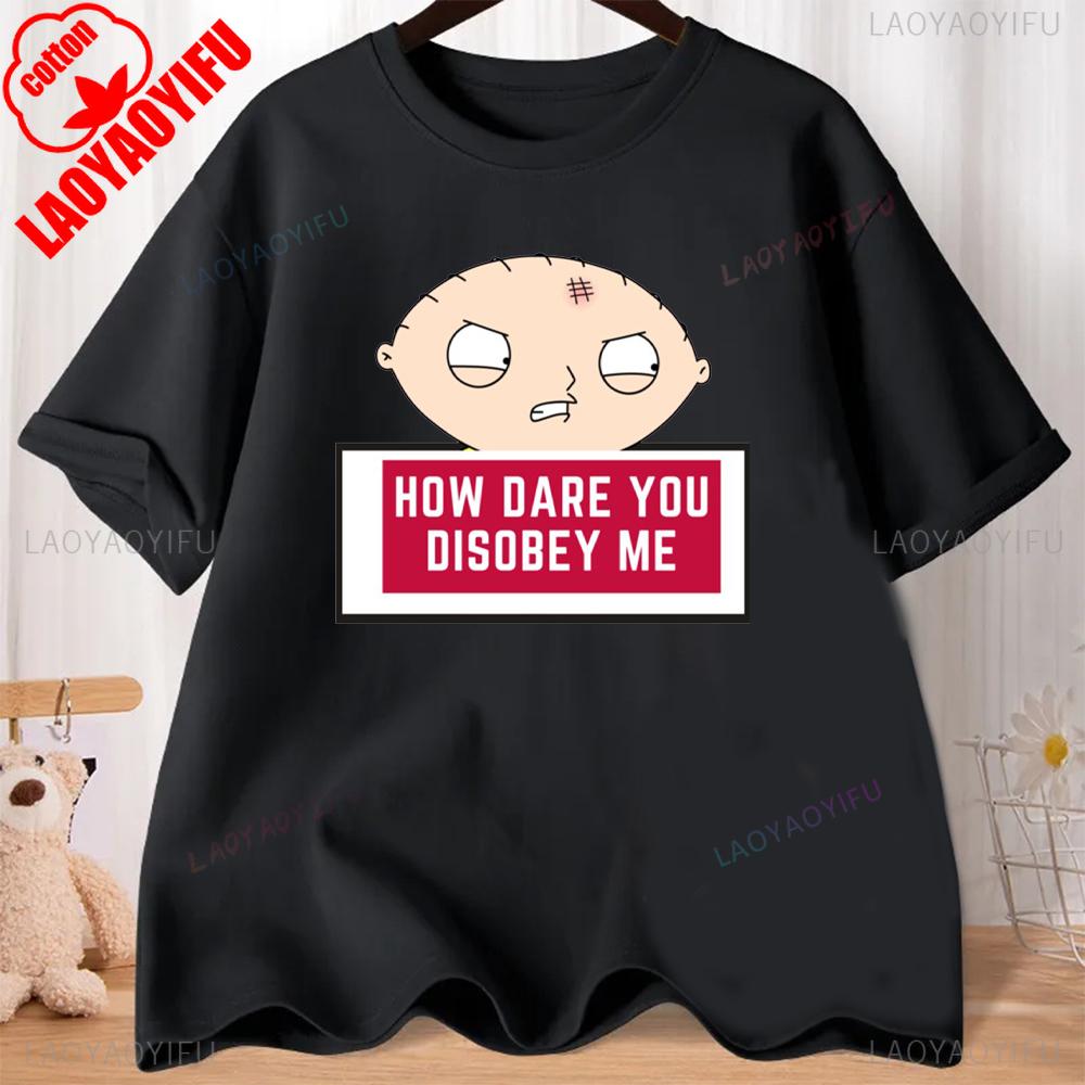 FMILY GUY Stewie Tattoo Brian Cartoon FMILY GUY Printed T-shirt for Fitness Training Jogging Outdoor Activities