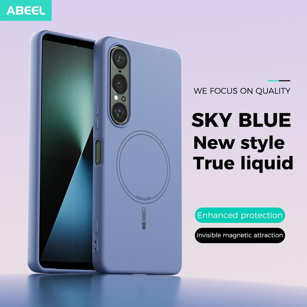 Чехол для Sony Xperia 1 VII VI V, приятный на ощупь, из жидкого силикона, с поддержкой Magsafe, мягкая крышка для мобильного телефона