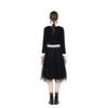 Autumn Winter Spring Women Casual Fashion Black White Long Sleeve Knitted Sexy V-neck Midi Dress S-XL
